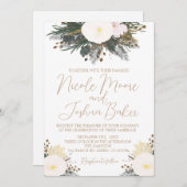 Faire-part de mariage À feuillage persistant hiver (Devant / Derrière)