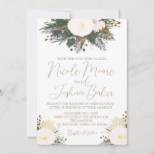 Faire-part de mariage À feuillage persistant hiver