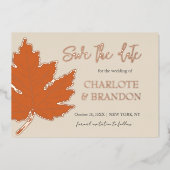 Faire-part de mariage à feuille d'érable automne o (Recto)