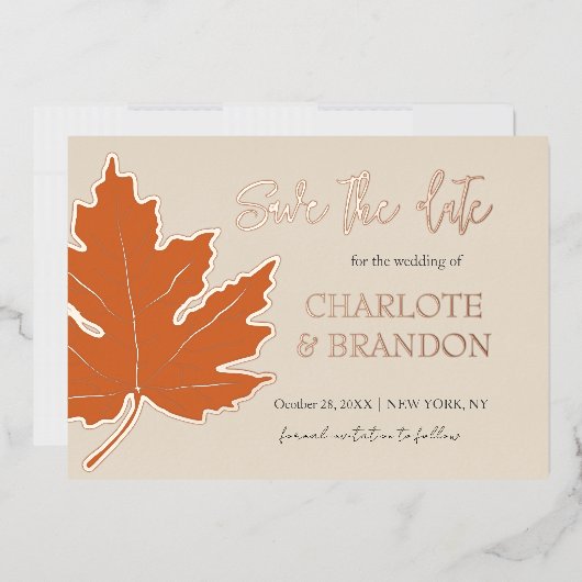 Faire-part de mariage à feuille d'érable automne o (Enveloppe)