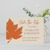 Faire-part de mariage à feuille d'érable automne o (Debout devant)