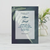 Faire-part de mariage à feuilles de fougère verte (Debout devant)