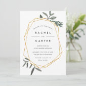 Faire-part de mariage à feuilles d'olive (Debout devant)