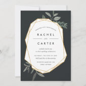 Faire-part de mariage à feuilles d'olive (Devant)