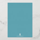 Faire-part de mariage à feuilles d'or bleu côtier (Verso)