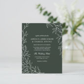 Faire-part de mariage à feuilles vertes du code QR (Debout devant)