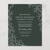 Faire-part de mariage à feuilles vertes du code QR (Devant)