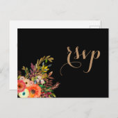 Faire-part de mariage à fleurs aquarelles lumineus (Devant / Derrière)