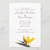 Faire-part de mariage à fleurs aux oiseaux de para (Devant)