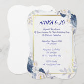 faire-part de mariage à fleurs blanches (Devant / Derrière)