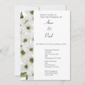 Faire-part de mariage à fleurs blanches (Devant)