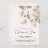 Faire-part de mariage à fleurs blanches (Devant / Derrière)