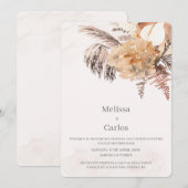 Faire-part de mariage à fleurs blanches (Devant / Derrière)