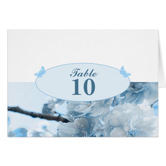 Faire-part de mariage à fleurs bleues (Devant Horizontal)