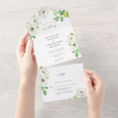 Faire-part de mariage à fleurs d'anémones blanches (Déchirure)