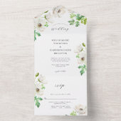 Faire-part de mariage à fleurs d'anémones blanches (À l'intérieur)
