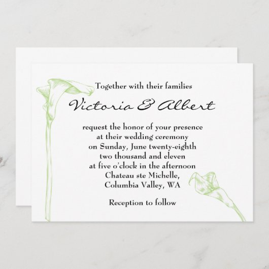 Faire-part de mariage à fleurs d'arc (Devant / Derrière)