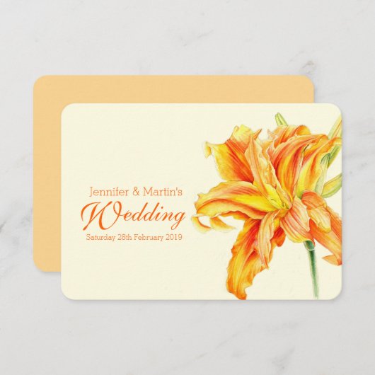 faire-part de mariage à fleurs Daylio Hemerocallis (Devant / Derrière)