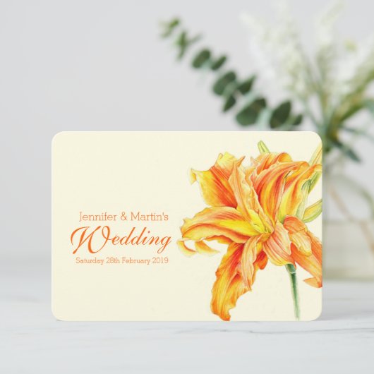 faire-part de mariage à fleurs Daylio Hemerocallis (Debout devant)