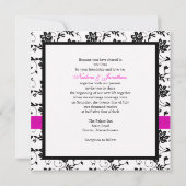 Faire-part de mariage à fleurs de cabot rose (Dos)