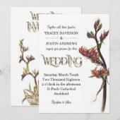 Faire-part de mariage à fleurs de la Nouvelle-Zéla (Devant / Derrière)