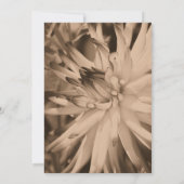 Faire-part de mariage à fleurs de Sepia Dahlia (Dos)