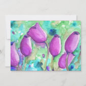 Faire-part de mariage à fleurs de tulipes violette (Dos)