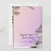 Faire-part de mariage à fleurs dégradées (Dos)