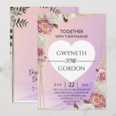 Faire-part de mariage à fleurs dégradées (Devant / Derrière)