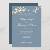 Faire-part de mariage à fleurs intemporel (Devant / Derrière)