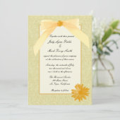 Faire-part de mariage à fleurs jaunes (Debout devant)