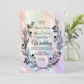 Faire-part de mariage à fleurs minimal (Debout devant)