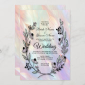 Faire-part de mariage à fleurs minimal (Devant / Derrière)