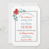 Faire-part de mariage à fleurs peintes à la main r (Devant)