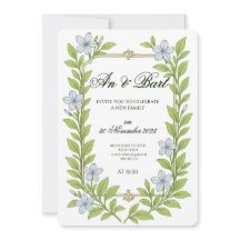 Faire-part de mariage à fleurs pour seniors