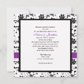 Faire-part de mariage à fleurs pourpre (Dos)