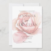 Faire-part de mariage à fleurs rose unique (Devant)