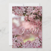 Faire-part de mariage à fleurs roses (Dos)