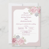 Faire-part de mariage à fleurs Roses de cannelle (Devant)