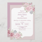 Faire-part de mariage à fleurs Roses de cannelle (Devant / Derrière)