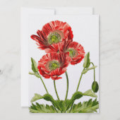 Faire-part de mariage à fleurs rouge (Dos)