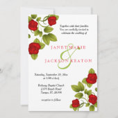 Faire-part de mariage à fleurs rouge (Devant)