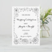 Faire-part de mariage à fleurs rustiques (Debout devant)