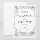 Faire-part de mariage à fleurs rustiques (Devant / Derrière)