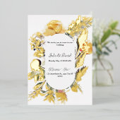 Faire-Part de Mariage à Fleurs Sauvages avec Feuil (Debout devant)