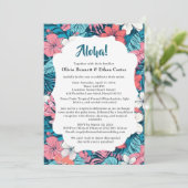 Faire-part de mariage à fleurs tropicales (Debout devant)