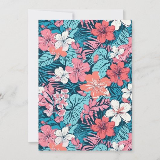 Faire-part de mariage à fleurs tropicales (Dos)