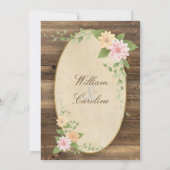 Faire-part de mariage à fleurs Vintage rustique (Dos)