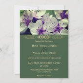 Faire-part de mariage à fleurs violettes (Devant)