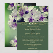 Faire-part de mariage à fleurs violettes (Devant / Derrière)